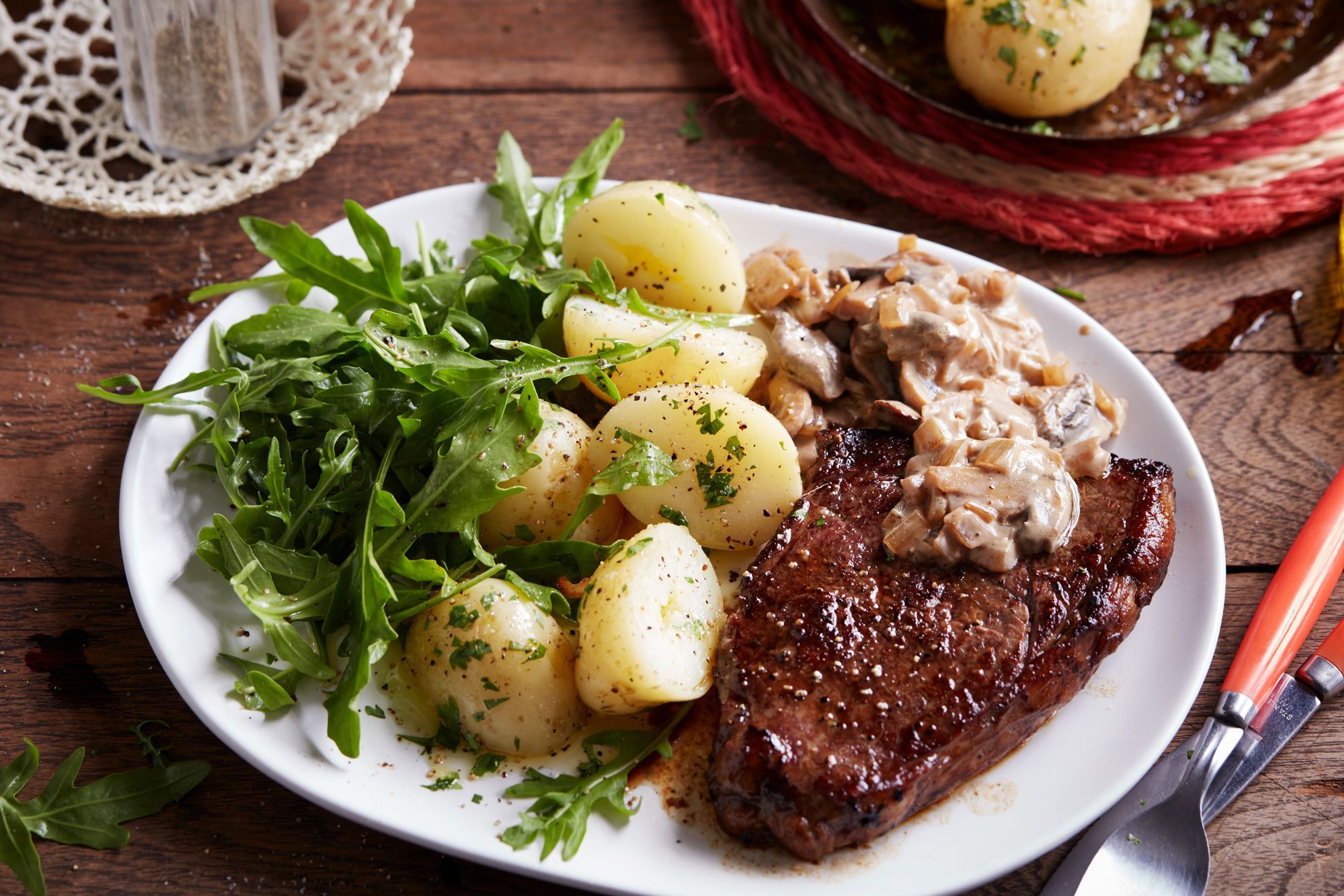 beef steak with mushroom sauce